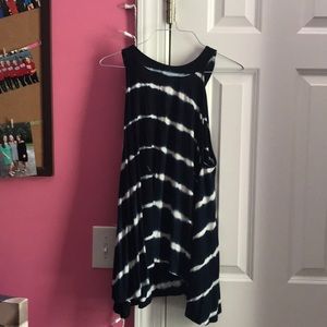Rue 21 navy striped tank top